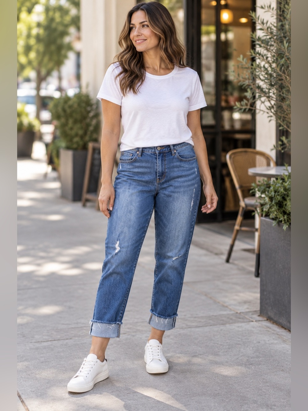 SOHO New York & Company Distressed Boyfriend Jeans Size 12